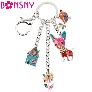 Bonsny Enamel Metal Chihuahua Dog Bird Flower House Key Chain Key Ring Bag Handbag Charm Man Key Holder Jewelry For Women
Bonsny Enamel Metal Chihuahua Dog Bird Flower House Key Chain Key Ring Bag Handbag Charm Man Key Holder Jewelry For Women