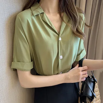 2019 Summer Women Tops and Blouses Casual Loose Blouses Half Sleeve Lapel Shirts
2019 Summer Women Tops and Blouses Casual Loose Blouses Half Sleeve Lapel Shirts