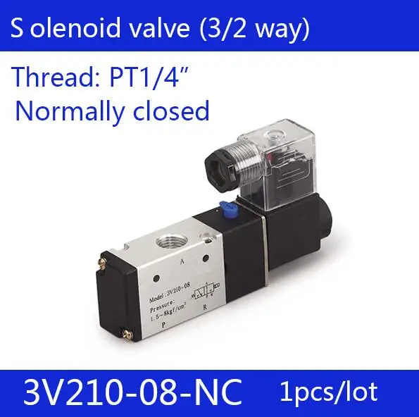 

1PCS Free shipping good quality 3 port 2 position Solenoid Valve 3V210-08-NO normally open,have DC24v,DC12V,AC110V,AC220V