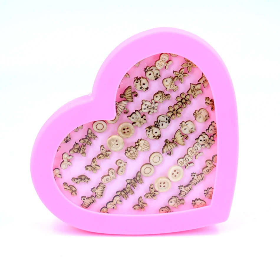 Factory Cheap Cute Anti Allergy Plastic Stick Wood Stud Earrings Mixed Designs In Random 36pairs/box
Factory Cheap Cute Anti Allergy Plastic Stick Wood Stud Earrings Mixed Designs In Random 36pairs/box