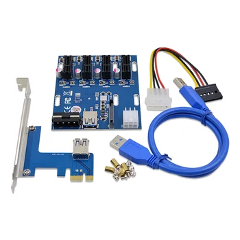CHIPAL 4 PCI-e 1X Adapter 1X slots Riser Card PCIe Port Multiplier Card Converter With 6pin 15pin Sata 4pin Power Connector
CHIPAL 4 PCI-e 1X Adapter 1X slots Riser Card PCIe Port Multiplier Card Converter With 6pin 15pin Sata 4pin Power Connector
