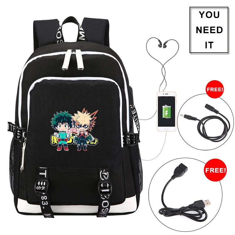 High Quality My Hero Academia School Bag Anime Travel Backpack USB Charging Laptop Backpack Bakugou Katsuki Cosplay Bags Rugzak
High Quality My Hero Academia School Bag Anime Travel Backpack USB Charging Laptop Backpack Bakugou Katsuki Cosplay Bags Rugzak