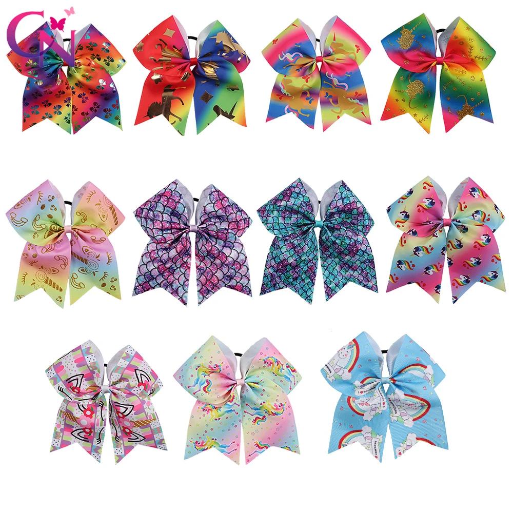 11 Pieces/lot 7" Unicorn Cheer Bows With Rubber Band For Girls Kids Handmade Mermaid Cheerleading Hair Bows Hair Accessories
11 Pieces/lot 7" Unicorn Cheer Bows With Rubber Band For Girls Kids Handmade Mermaid Cheerleading Hair Bows Hair Accessories