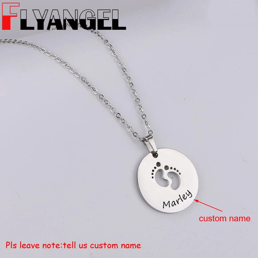 FLYANGEL Fashion Custom Engraved Name Hollowed-out Foot Necklace Baby Jewelry Necklace Gifts For New Parents
FLYANGEL Fashion Custom Engraved Name Hollowed-out Foot Necklace Baby Jewelry Necklace Gifts For New Parents