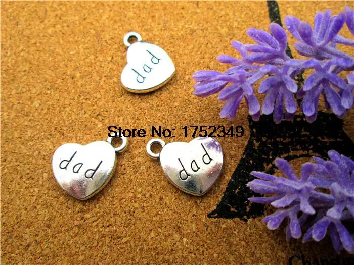 15pcs-Dad Charms, Antique Tibetan Silver 2 sided Dad Heart Charm Pendants 18x15mm
15pcs-Dad Charms, Antique Tibetan Silver 2 sided Dad Heart Charm Pendants 18x15mm