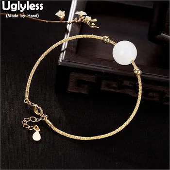 Uglyless 100% Real 925 Sterling Silver Balls Bracelets for Women Natural Jade Beads Bangle Luxury Gold Plated Fine Jewelry Gems
Uglyless 100% Real 925 Sterling Silver Balls Bracelets for Women Natural Jade Beads Bangle Luxury Gold Plated Fine Jewelry Gems