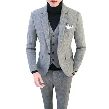 Spring Autumn New VogueStyle Male Boutique Business Casual Suit Men Wedding Dress three-piece Solid Slim Suit Size M-4XL
Spring Autumn New VogueStyle Male Boutique Business Casual Suit Men Wedding Dress three-piece Solid Slim Suit Size M-4XL