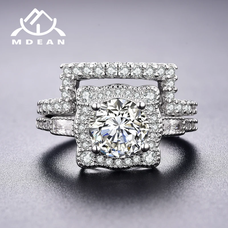 MDEAN White Gold Color Wedding Ring sets for Women AAA Engagement Jewelry for Bague Bijoux Accessories Size 6 7 8 9 H219
MDEAN White Gold Color Wedding Ring sets for Women AAA Engagement Jewelry for Bague Bijoux Accessories Size 6 7 8 9 H219