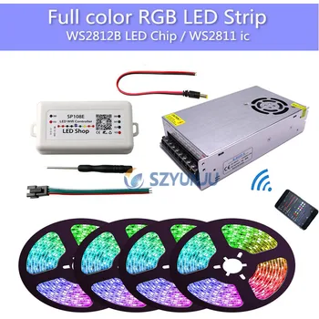 5m-20m kit WS2812B 30leds/m RGB Dream Full Color Smart Addressable Pixel LED strip+SP108E WiFi LED Controller+5V LED Power set
5m-20m kit WS2812B 30leds/m RGB Dream Full Color Smart Addressable Pixel LED strip+SP108E WiFi LED Controller+5V LED Power set