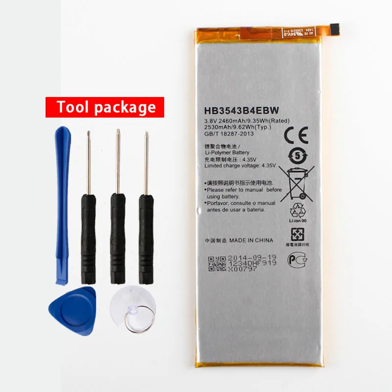 Original Huawei HB3543B4EBW Rechargeable Li-ion phone battery For Huawei Huawei Ascend P7 L07 L09 L00 L10 L05 L11 2460mAh
Original Huawei HB3543B4EBW Rechargeable Li-ion phone battery For Huawei Huawei Ascend P7 L07 L09 L00 L10 L05 L11 2460mAh