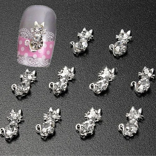 Designed 10Pcs Lovely 3D Cat Rhinestone Crystal Nail Art Stickers Tips Glitters DIY Decorations
Designed 10Pcs Lovely 3D Cat Rhinestone Crystal Nail Art Stickers Tips Glitters DIY Decorations