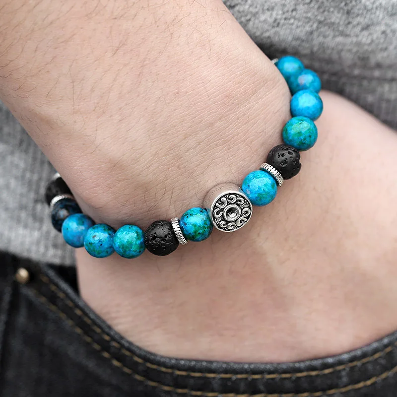Beaded Bracelet for Men Women Lapis Lazuli Tiger Eye Stone Beads Stainless Steel Charm Mens Bracelet Elastic Chain 8mm LDBM43
Beaded Bracelet for Men Women Lapis Lazuli Tiger Eye Stone Beads Stainless Steel Charm Mens Bracelet Elastic Chain 8mm LDBM43