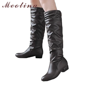Meotina 2018 Winter Knee High Boots Women Boots Low Heels Winter Shoes Pleated Black Lady Shoes Autumn Plus White Size 34-46 45
Meotina 2018 Winter Knee High Boots Women Boots Low Heels Winter Shoes Pleated Black Lady Shoes Autumn Plus White Size 34-46 45