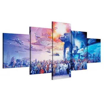 5 pieces canvas Wall art painting Star Wars Destroyer Millennium Falcon wall pictures for living room posters and prints artwork
5 pieces canvas Wall art painting Star Wars Destroyer Millennium Falcon wall pictures for living room posters and prints artwork