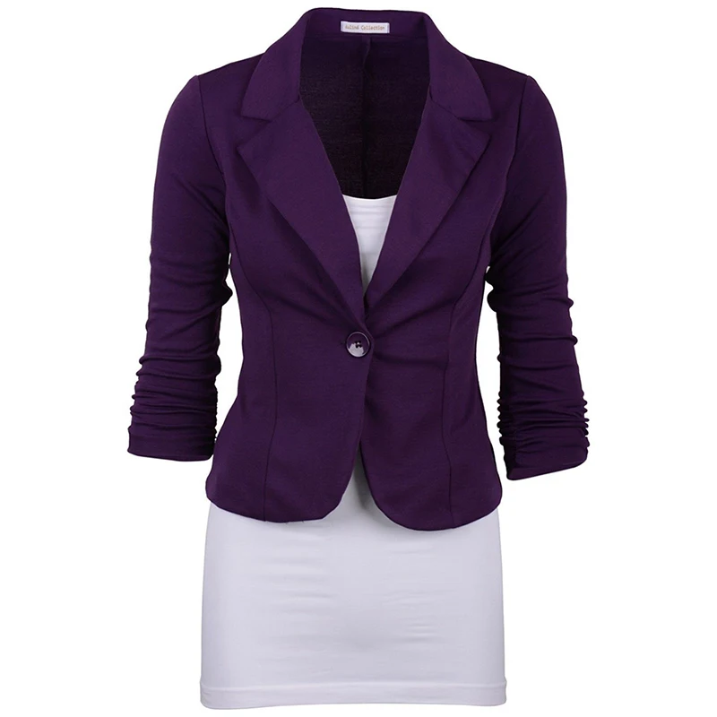 2018 Women New Solid Blazer Short Single Button Full Long Sleeve Female Coats Notched Collar European Style Office Lady S-2XL
2018 Women New Solid Blazer Short Single Button Full Long Sleeve Female Coats Notched Collar European Style Office Lady S-2XL