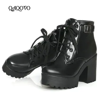 2019 Spring Autumn Fashion Women Boots Square High Heels Platform Buckle Lace Up Pu Short Booties Winter Ladies Shoes
2019 Spring Autumn Fashion Women Boots Square High Heels Platform Buckle Lace Up Pu Short Booties Winter Ladies Shoes