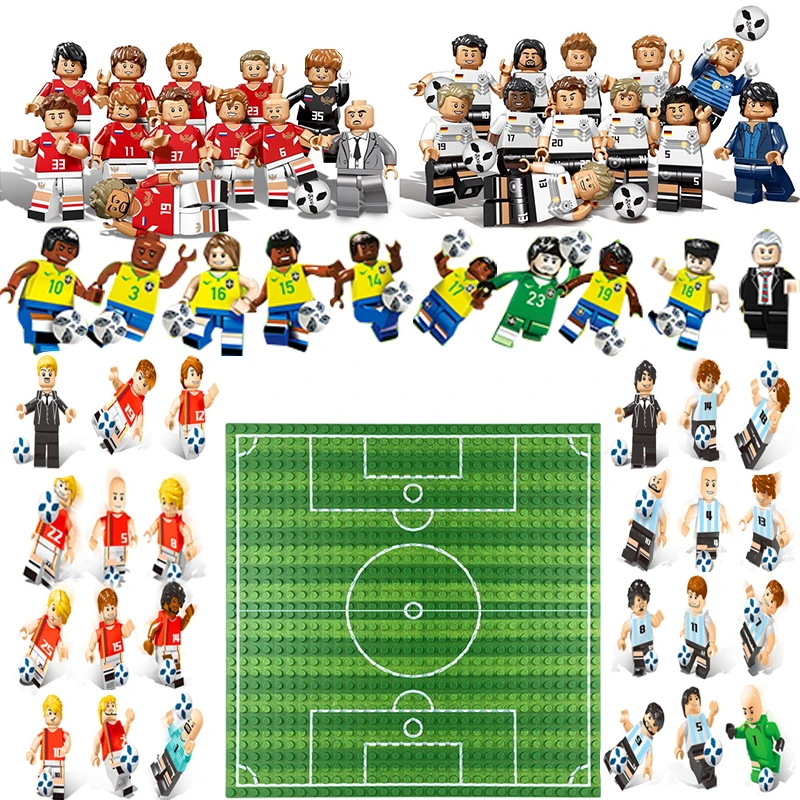 World soccer team Spain Brazil blocks mini sport figures compatible France Germany football player city minifigured
World soccer team Spain Brazil blocks mini sport figures compatible France Germany football player city minifigured