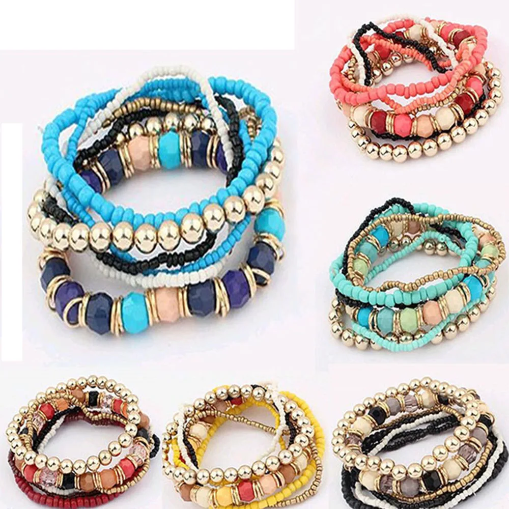 2016 Bohemian Summer Jewelry MutiLayer Beads Bracelets & Bangles for Women Elastic Strand Pulseras Mujer Femme Bijouterie
2016 Bohemian Summer Jewelry MutiLayer Beads Bracelets & Bangles for Women Elastic Strand Pulseras Mujer Femme Bijouterie
