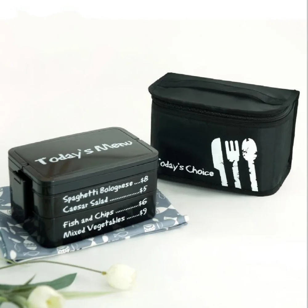 BPA Free Plastic Lunch Boxes Double-Layer Food bento lunch Container Lunchbox thermal insulated Black Food Storage Box With Bag
BPA Free Plastic Lunch Boxes Double-Layer Food bento lunch Container Lunchbox thermal insulated Black Food Storage Box With Bag