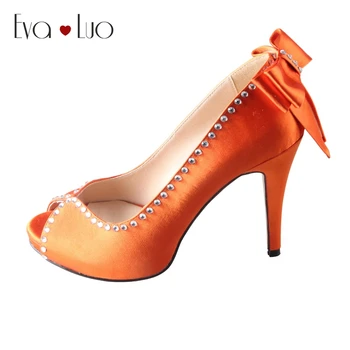 CHS609 DHL Custom Made Elegant Crystal Bow Orange Satin Bridal Wedding Shoes Dress Pumps Women High Heels Shoes Party Shoes
CHS609 DHL Custom Made Elegant Crystal Bow Orange Satin Bridal Wedding Shoes Dress Pumps Women High Heels Shoes Party Shoes