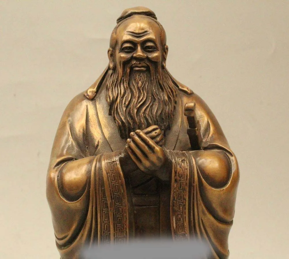11" China History Bronze Confucius Chinese philosopher Kong Zi Confucius Statue
11" China History Bronze Confucius Chinese philosopher Kong Zi Confucius Statue