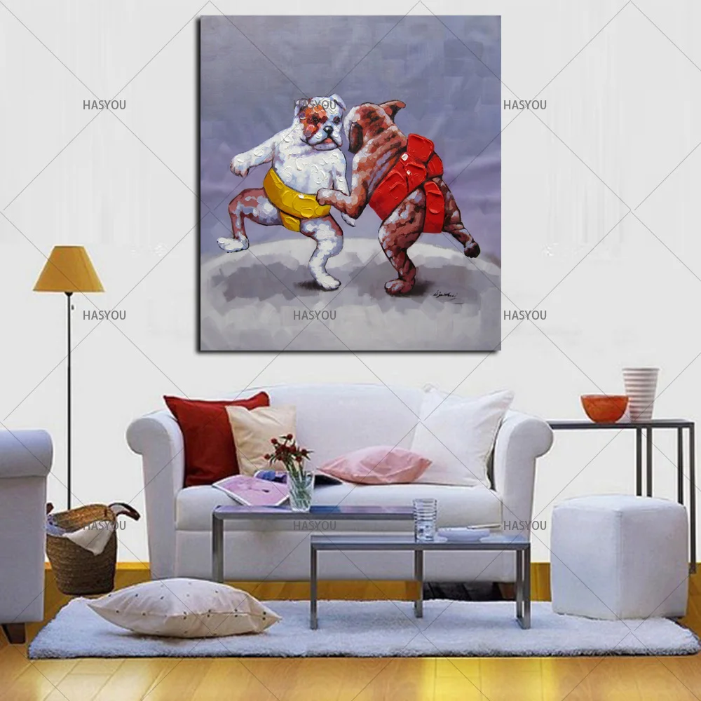 picture paint on canvas Hand Painted oil painting Dogs Wrestling match home decoration craft gifts animals lovely dog Wall Decor
picture paint on canvas Hand Painted oil painting Dogs Wrestling match home decoration craft gifts animals lovely dog Wall Decor