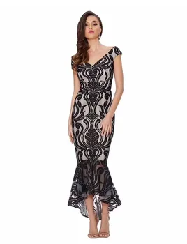 High Quality Black Lace V-neck Mid-Calf Rayon Bandage Dress Cocktail Party Bodycon Dress
High Quality Black Lace V-neck Mid-Calf Rayon Bandage Dress Cocktail Party Bodycon Dress