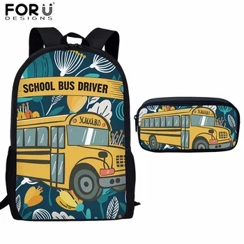 FORUDESIGNS School Bus Backpack for Boys Girls Cartoon Cars Kids School Bag Set with Pencil Case Children Schoolbags Book Bag
FORUDESIGNS School Bus Backpack for Boys Girls Cartoon Cars Kids School Bag Set with Pencil Case Children Schoolbags Book Bag