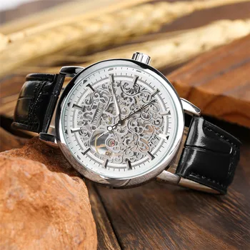 Mechanical Mens Watch Hand-Wind WristWatch fGenuine Leather Watch Band Skeleton Business Men Style Clock Relogio Masculino
Mechanical Mens Watch Hand-Wind WristWatch fGenuine Leather Watch Band Skeleton Business Men Style Clock Relogio Masculino
