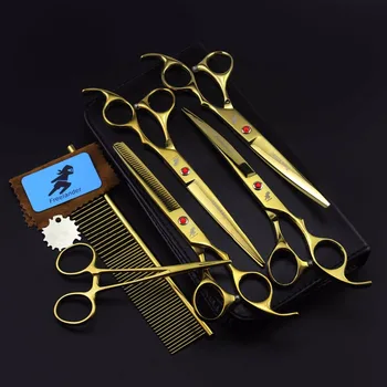 7.0 inch high quality gold 4 piece scissors pet hairdressing scissors cat dog hair care scissors affordable combination set
7.0 inch high quality gold 4 piece scissors pet hairdressing scissors cat dog hair care scissors affordable combination set