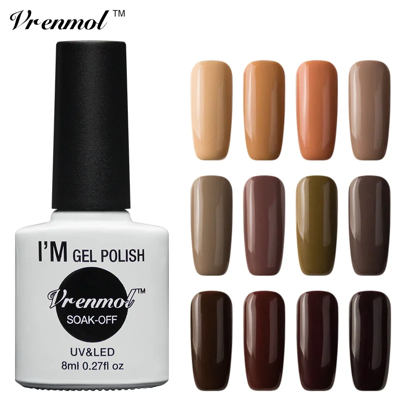 Vrenmol 1pcs Long Lasting Esmaltes Uv Led Gel Nail Polish Brown Series Color Gel Lacquer Soak Off Primer Top Base Coat
Vrenmol 1pcs Long Lasting Esmaltes Uv Led Gel Nail Polish Brown Series Color Gel Lacquer Soak Off Primer Top Base Coat