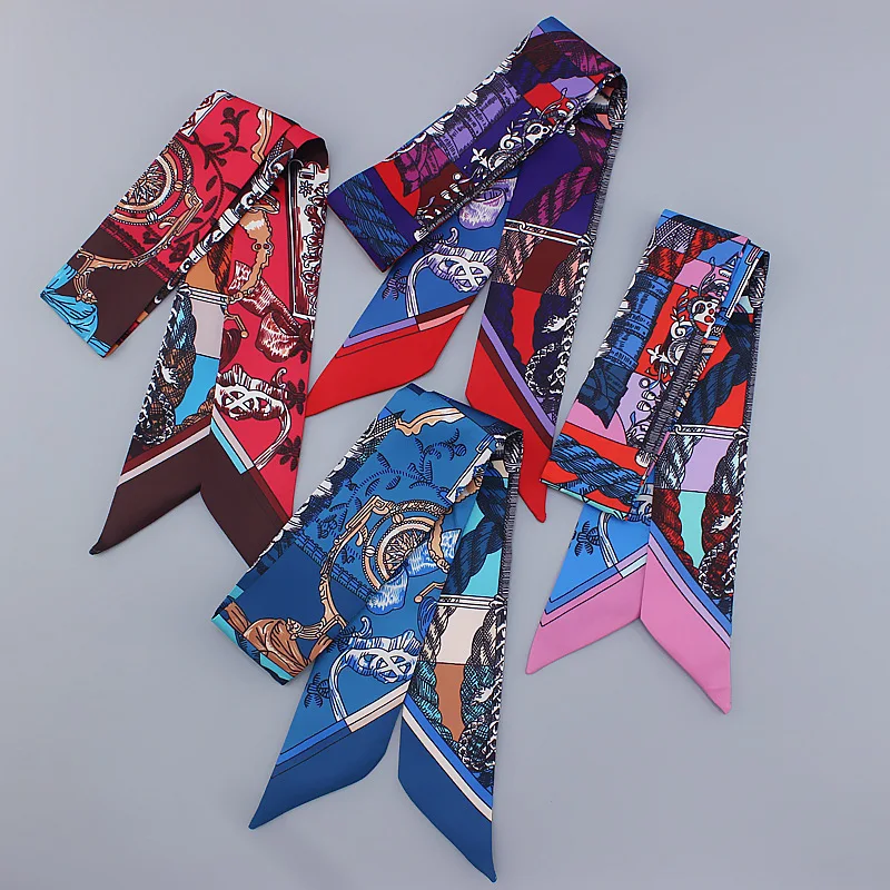 Bridle Chain New Arrival Print Lady Imitated Twill Silk Riband Scarves Bags Scarf Small Ribbon Hair Band Choker BD60
Bridle Chain New Arrival Print Lady Imitated Twill Silk Riband Scarves Bags Scarf Small Ribbon Hair Band Choker BD60
