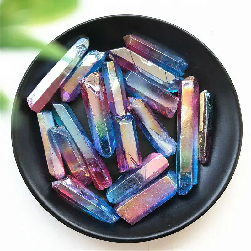 50g Blue and Red Aura Quartz Crystal Point Titanium Electroplated Quartz Crystal Natural Stones and Minerals
50g Blue and Red Aura Quartz Crystal Point Titanium Electroplated Quartz Crystal Natural Stones and Minerals