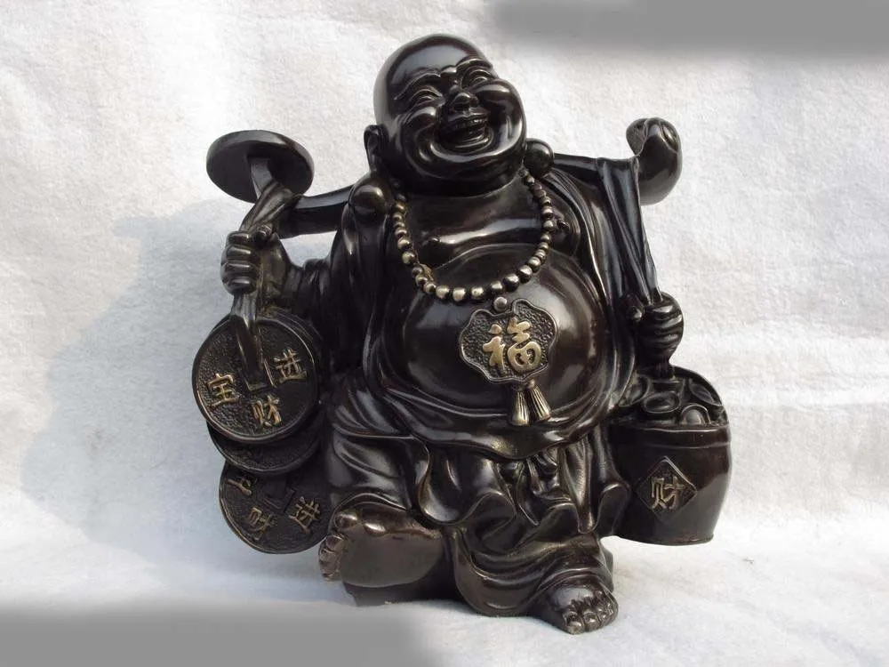 Chinese Buddhism Temple Bronze Copper Money wealth arhat Maitreya Buddha Statue
Chinese Buddhism Temple Bronze Copper Money wealth arhat Maitreya Buddha Statue