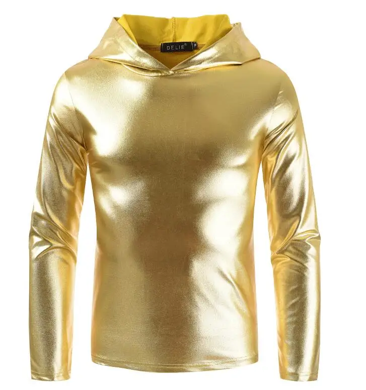 fashion slim sexy shirt men Gold and silver bronzing shirt camisa masculina teenage shirts mens Long sleeve hooded glossy shirt 
fashion slim sexy shirt men Gold and silver bronzing shirt camisa masculina teenage shirts mens Long sleeve hooded glossy shirt