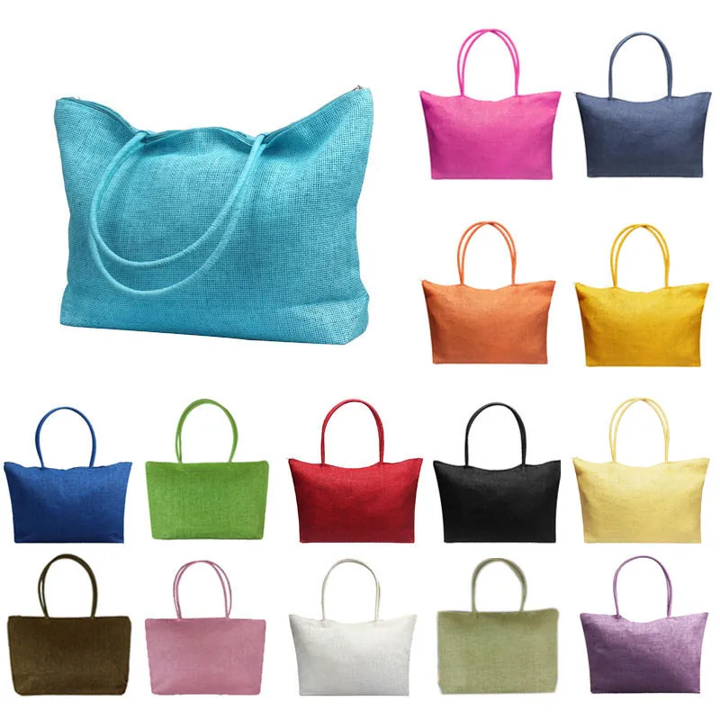 Simple Candy Color Large Straw Beach Bags Women Casual cotton fabric Shoulder Bag Summer Casual Beach Pocket Toe 14 colors
Simple Candy Color Large Straw Beach Bags Women Casual cotton fabric Shoulder Bag Summer Casual Beach Pocket Toe 14 colors