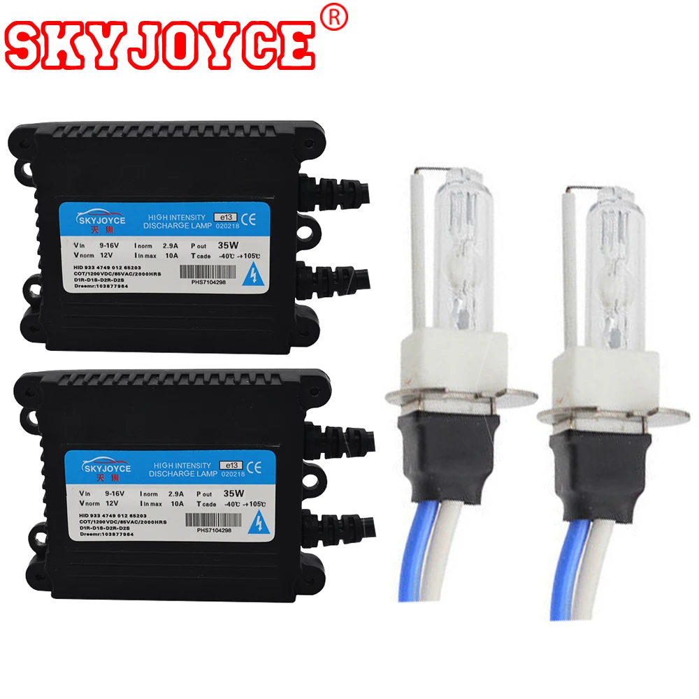 SKYJOYCE 35W 12V H3C xenon hid lamp bulb kit 4300K-8000K H3C ceramics metal holder base AC hid slim ballasts auto headlights (4)