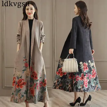 New Fashion Women Coats 2020 Spring Autumn Casual Long Sleeve Suede Long Trench Coat Female Slim Floral Print Windbreaker A871
New Fashion Women Coats 2020 Spring Autumn Casual Long Sleeve Suede Long Trench Coat Female Slim Floral Print Windbreaker A871