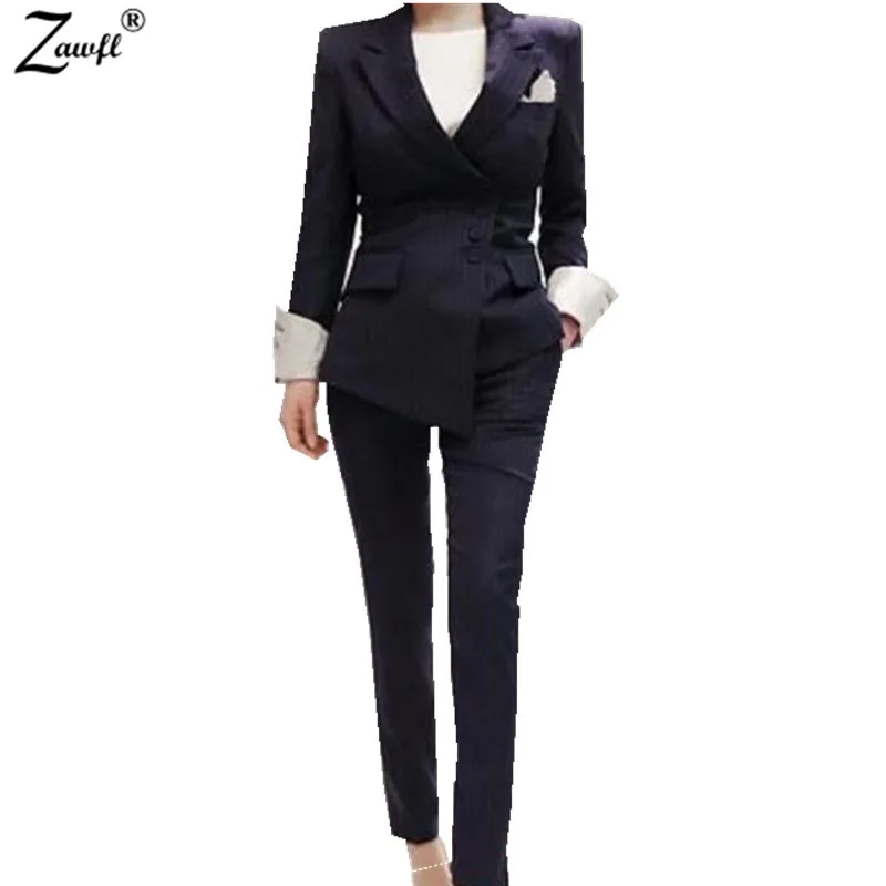 ZAWFL New Arrival 2021 Spring Fashion Women's Business Pants Suits Striped Slim Blazer Coat Suits For Women 2 Pieces Set
ZAWFL New Arrival 2021 Spring Fashion Women's Business Pants Suits Striped Slim Blazer Coat Suits For Women 2 Pieces Set