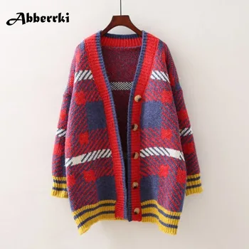 Autumn Sweater Loose Korean Medium Length Long Sleeve V Collar Knitted Stripe Sweater Cardigans Women Jumper Pull Femme
Autumn Sweater Loose Korean Medium Length Long Sleeve V Collar Knitted Stripe Sweater Cardigans Women Jumper Pull Femme