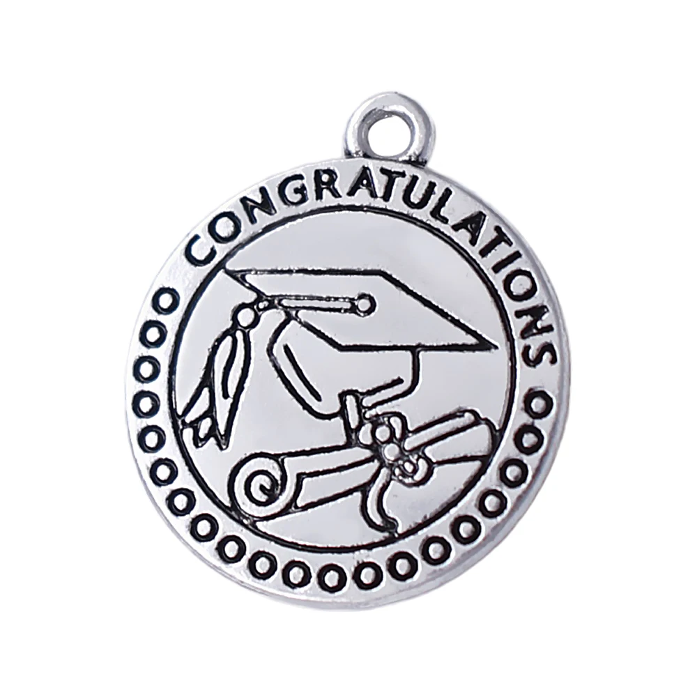 Eco Friendly Congratulations Graduate Diploma Doctoral Bachelor Cap Engraved Round Charms & Pendant For School Anniversary Gifts
Eco Friendly Congratulations Graduate Diploma Doctoral Bachelor Cap Engraved Round Charms & Pendant For School Anniversary Gifts