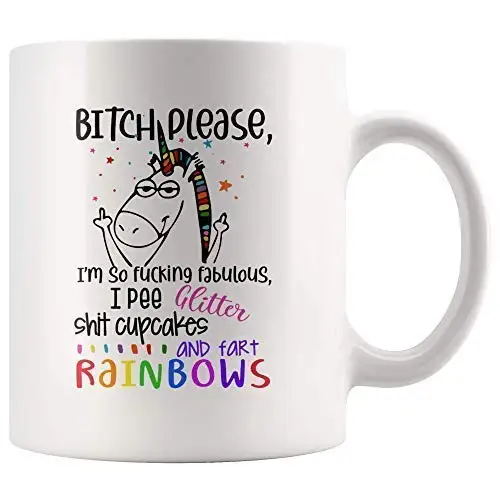 Unicorn Please I'm So Fabulous I Glitter Rainbow Funny 11oz Coffee Mug Best Birthday Gifts For Friends Men Women
Unicorn Please I'm So Fabulous I Glitter Rainbow Funny 11oz Coffee Mug Best Birthday Gifts For Friends Men Women