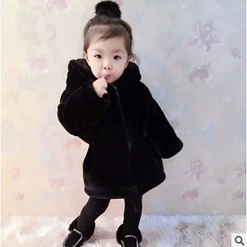 

JKP new Children's winter coat 2018 new girls imitation fur sweater children baby thickening long coat fashion Jackets FPC-113