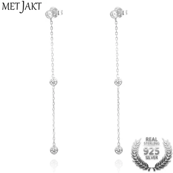 MetJakt Trendy Drop Zircon Earrings Solid 925 Sterling Silver Ear Line Earring for Women's Party Wedding Jewelry
MetJakt Trendy Drop Zircon Earrings Solid 925 Sterling Silver Ear Line Earring for Women's Party Wedding Jewelry