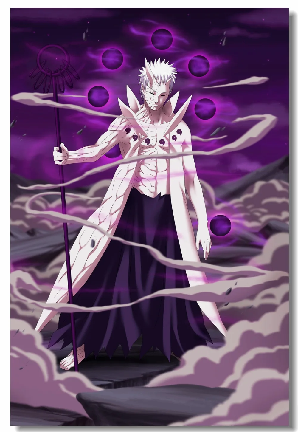 Пользовательские холст настенные наклейки Наруто Shippuden постер Obito из шести