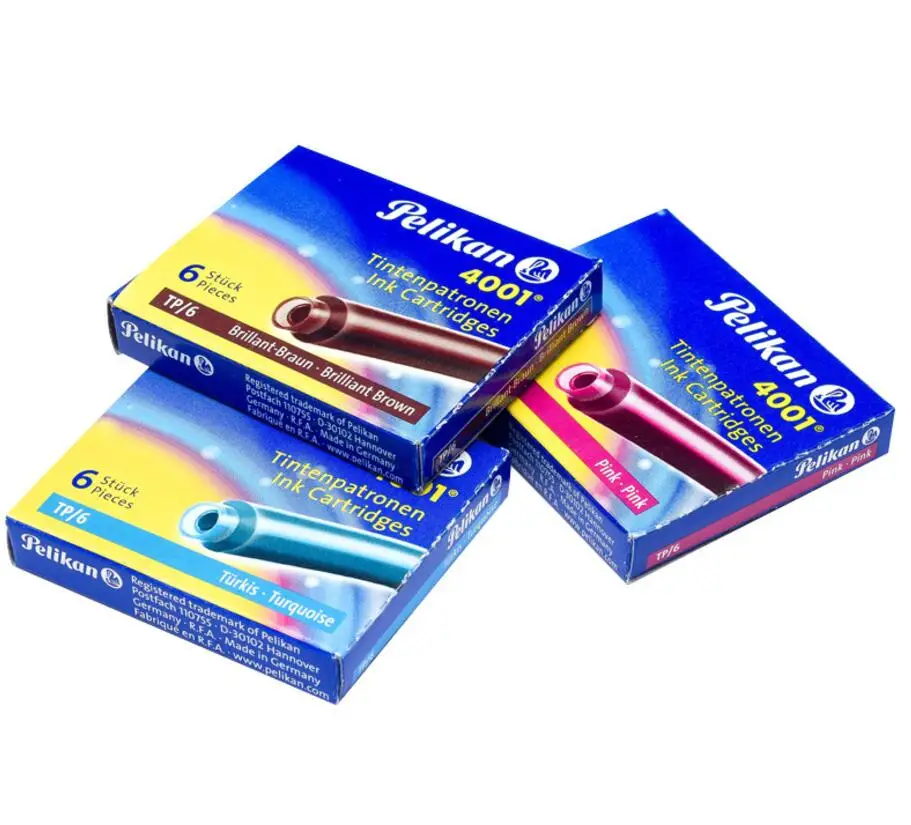 6 PCs/1box Fountain Pen ink cartridges refill Universal Replaceable for STAEDTLER pelikan pens Office school stationery
6 PCs/1box Fountain Pen ink cartridges refill Universal Replaceable for STAEDTLER pelikan pens Office school stationery