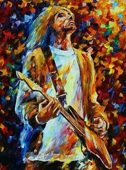 Modern handmade painting man singer with guiter on oil painting canvas for living room decor and wall art poster 
Modern handmade painting man singer with guiter on oil painting canvas for living room decor and wall art poster