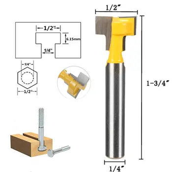 2PCs 6mm 1/4" Inch Shank T-Slot Cutter Router Bit 1/2 Length Wood Milling Cutter Woodworking Drill Bit Tool for Trim Router
2PCs 6mm 1/4" Inch Shank T-Slot Cutter Router Bit 1/2 Length Wood Milling Cutter Woodworking Drill Bit Tool for Trim Router