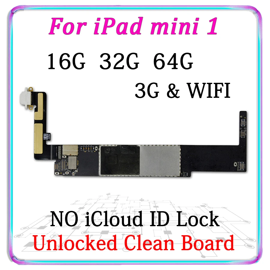 100% Original Motherboard For iPad MINI 1 Unlocked Mainboard 3G WIFI For Free iCloud Logic Board With Full Chips Repalce MB
100% Original Motherboard For iPad MINI 1 Unlocked Mainboard 3G WIFI For Free iCloud Logic Board With Full Chips Repalce MB