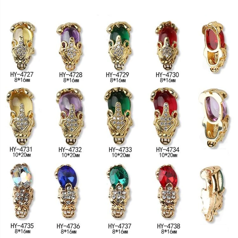20pcs Charm Golden Alloy Zircon Crystal 3D Nail Art Decorations Chinese Lucky Fortune Mythical Wild Animal Manicure Accessories
20pcs Charm Golden Alloy Zircon Crystal 3D Nail Art Decorations Chinese Lucky Fortune Mythical Wild Animal Manicure Accessories